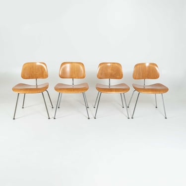 Set of 4 First Edition Eames Evans DCM Chairs 