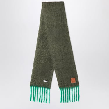 Loewe Khaki Green/Green Mohair And Wool Scarf Men