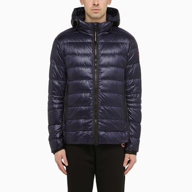 Canada Goose Crofton Hoody Padded Jacket In A Blue Technical Fabric Men