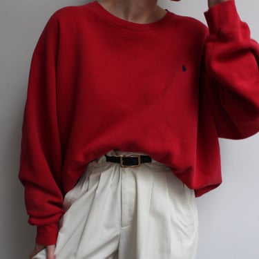 Ralph Lauren Faded Red Embroidered Sweatshirt