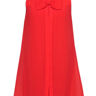 Ted Baker - Orange Sleeveless Mini Dress w/ Bow and Slit Sz 8