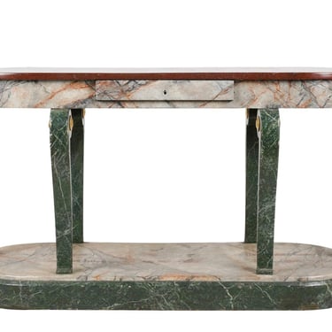 Italian 19th Century Faux Marble Console Table