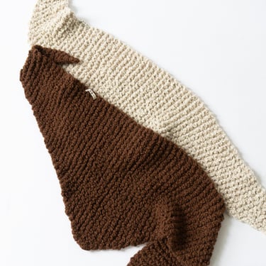 Knitted Safron Scarf in Cocoa