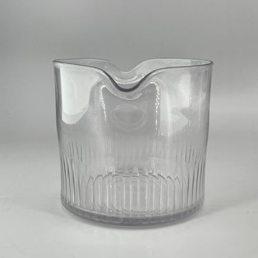 1880s Antique Etched Crystal Mixing Beaker Wine Rinser Double Spout Tumbler Glass 