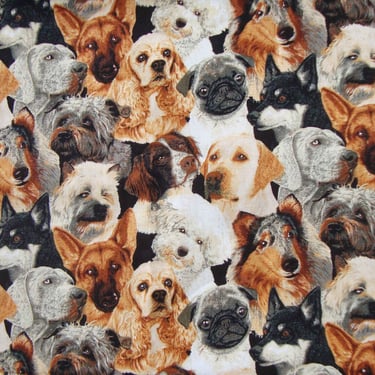 Vintage Dog Fabric Beautiful Dogs by Patty Reed Designs 1.5 Yds 