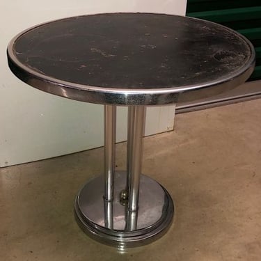 Attributed Wolfgang Hoffmann Art Deco Industrial Design Chrome Side Table By Howell Co. Circa 1930s