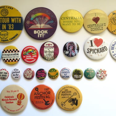 Vintage Pinback Buttons -  Misc. Novelty Pins - You Choose - Genuine Vintage Pin & Reproductions 