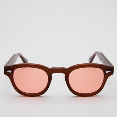 Small - New York Eye_rish Causeway Glasses Brown with pink lenses. 