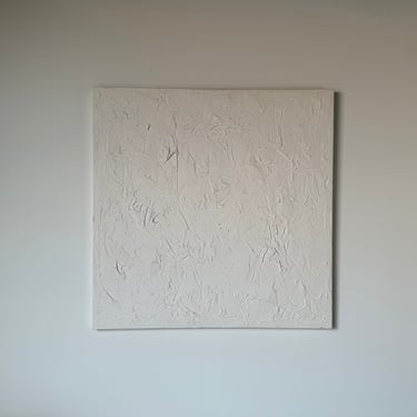 1990's Large Vintage Minimalist Abstract Textural Plaster - Gesso Expressionist Painting 