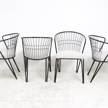 Black Wire Frame Chair, 1970s 