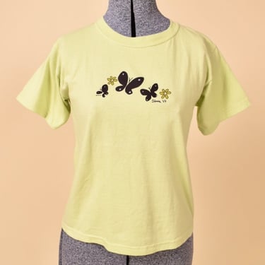 Lime Green Stowe Butterfly Tee Shirt By Comfort Colors, S