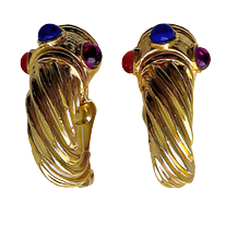 Classic Jeweled Horn Earrings