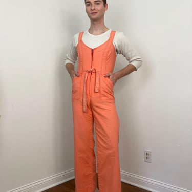 70s Foxmoor salmon pink cotton jumpsuit 