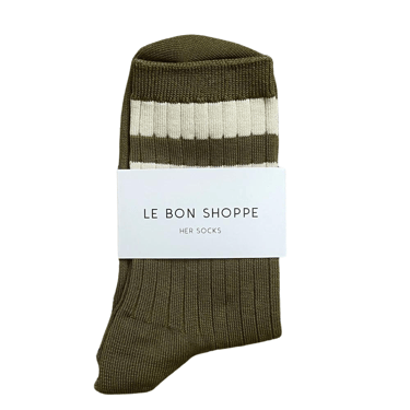 Le Bon Shoppe Her Varsity Socks - Fern