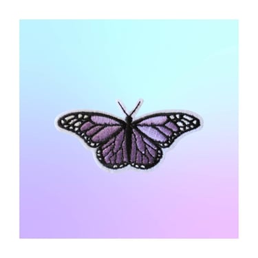 Embroidered Butterfly Patch - Pastel Purple Lavender Iron on Patches for Crafting DIY Fashion Projects Denim Jean Jackets 