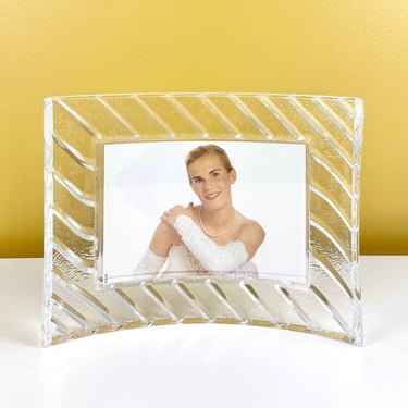 Curved Crystal Double-Sided Photo Frame 