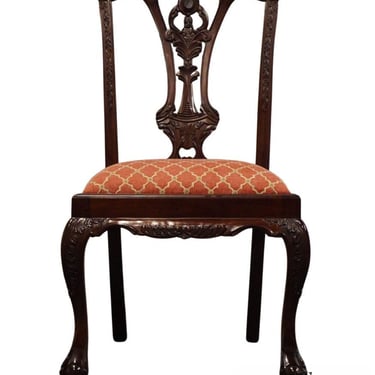 HIGH END VINTAGE Solid Mahogany Traditional Chippendale Style Dining Side Chair 