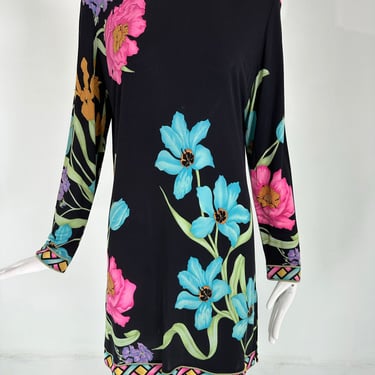 Averaro Bessi Spectacular Silk Vibrant Floral Tunic Dress 12