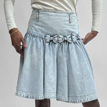 Denim Bow Skirt (S-M)