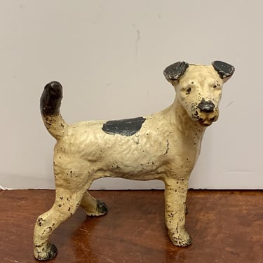 Vintage Cast Iron Terrier Door Stop 