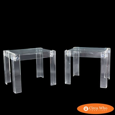 Pair of MCM Lucite Side Tables