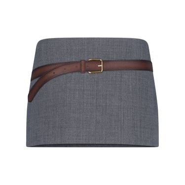 Prada Women Trompe-L'œil Belted Mini Skirt