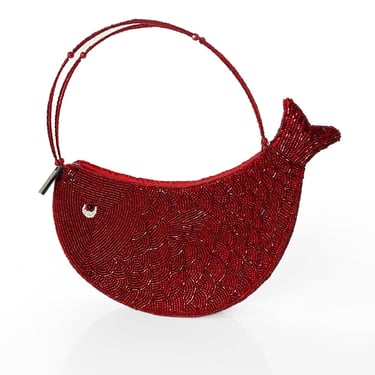 Y2K Red Beaded Fish Bag