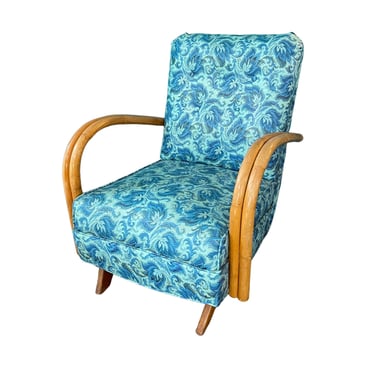Vintage 50s Mid Century Modern Rattan Rocker Chair 