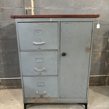 Grey metal cabinet 35 x 19 x 45” Call 202-232-8171 to purchase