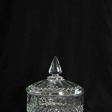 Vintage Indiana Glass Princess Diamond Point Lidded Candy Dish 