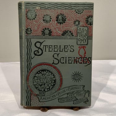 Steele’s Sciences New Astronomy 1884 American Book Co Fold Out Map, decorative books, home library, gifts for book lovers, history buff gift 
