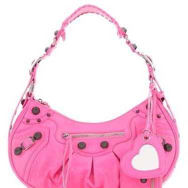 Balenciaga Woman Fluo Pink Nappa Leather Le Cagole S Shoulder Bag
