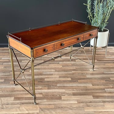 English Regency Style Rosewood & Brass Campaign Desk, c.1950’s 