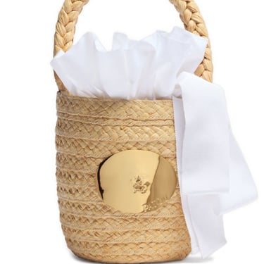 Patou Women Iconic Raffia Bucket Bag