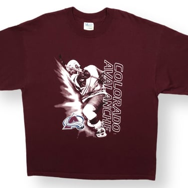 Vintage 90s/00s Colorado Avalanche NHL Big Print Hockey Graphic T-Shirt Size XL 