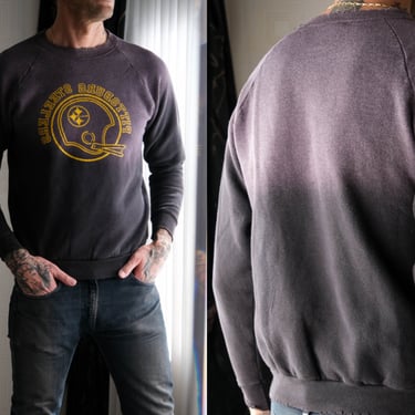 Vintage 90s Pittsburg Steelers Black Sun Faded Distressed Crewneck Sweatshirt | Made in USA | 1990s Designer Streetwear Unisex Sweatshirt 