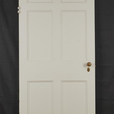 Vintage Six Panel White Privacy Arch Door 71.625 x 30.375 in.