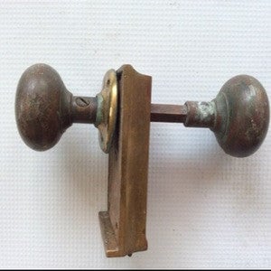 Brass Doorknob &amp; Latch - WWII SS Diamond Head