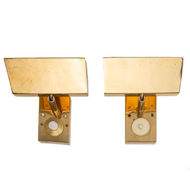 Vintage Brass Wall Sconces - Set of 2 - mcm 