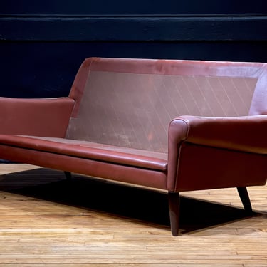 CUSTOMIZABLE Svend Skipper Leather Loveseat Two Seat Sofa - Vintage Mid Century Danish Modern Furniture 