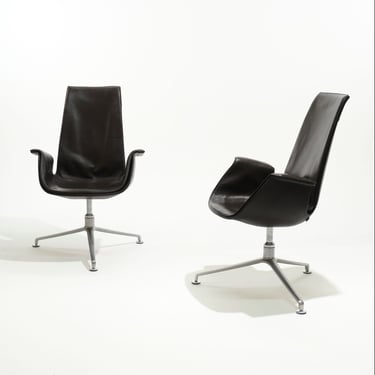 PAIRE DE FAUTEUILS EN CUIR FK 6725, KNOLL, FABRICIUS & KASTHOLMON, 1960s