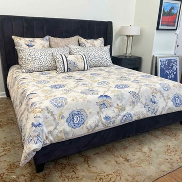 Charcoal Channel-Tufted King Bed