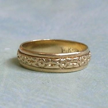 Vintage 14K Yellow Gold Band Ring, Vintage 14K Stacking Ring, Vintage Eternity Ring Band Size 5.75 (#4547) 