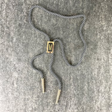 Swank monogram M bolo tie - 1980s vintage 