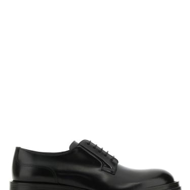 Alexander Mcqueen Man Black Leather Float Lace-Up Shoes