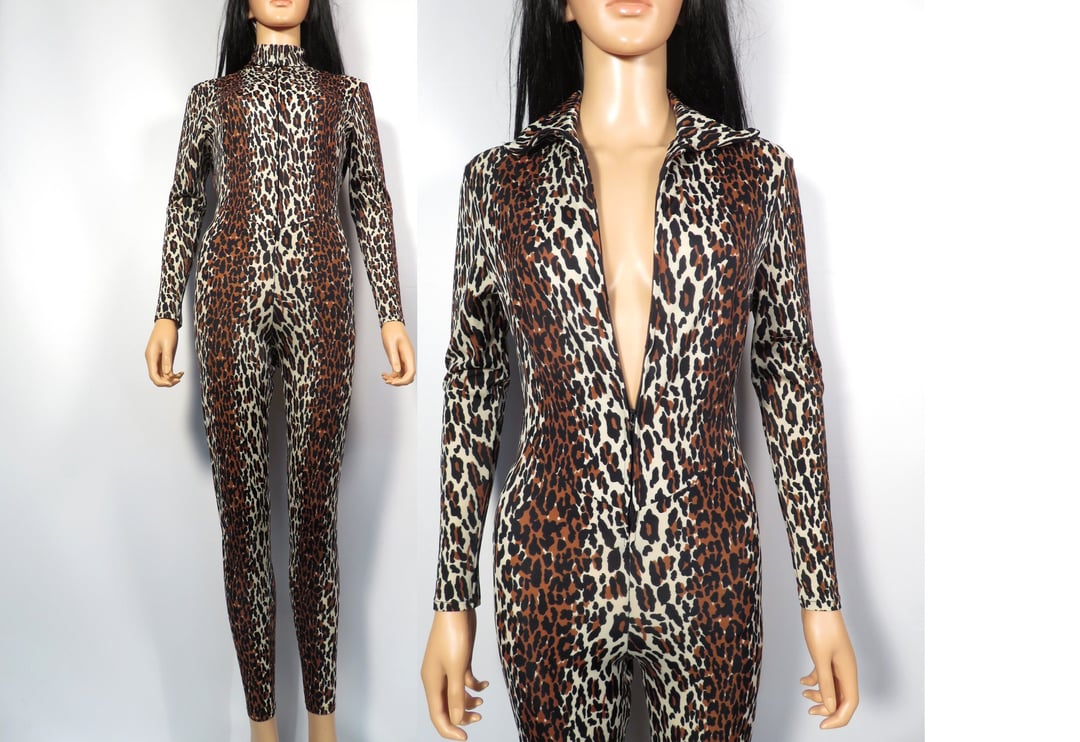 Vintage 60s Vanity Fair Leopard Print Catsuit Jumpsuit Made In | Velvet ...