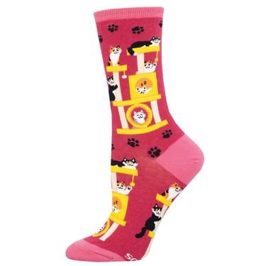Cool Cats Pink - Women's Novelty Socks