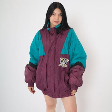 90s Anaheim Mighty Ducks NHL Jacket - Men's Large | Vintage 90s Anaheim Mighty Ducks NHL Jacket - Men's Large | Vintage