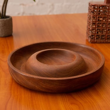 Vintage Wood Snack Bowl