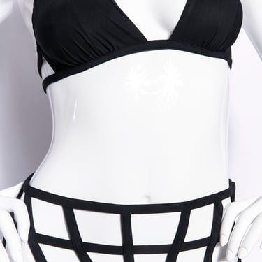 JEAN PAUL GAULTIER 00s La Perla Collab Cage Cutout Bikini